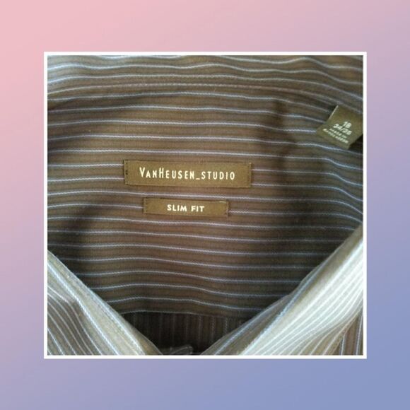 NWT VanHeusen slim fit, long sleeve button size 18 - Picture 3 of 10